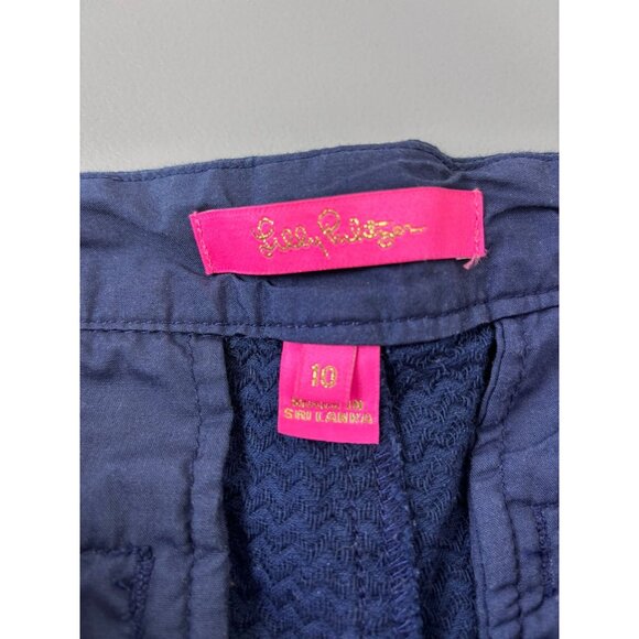 Lilly Pulitzer women's size 10 navy buttercup scalloped chino shorts casual - Picture 4 of 6